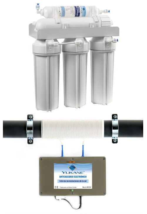 Osmosis Inversa 5 etapas Top Quality + Descalcificador Anticalcáreo Electrónico YUKANE AY02