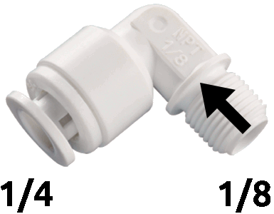 Codo Portamembrana con Válvula Anti-Retorno 1/4" Conexión Rápida x 1/8" Rosca Macho