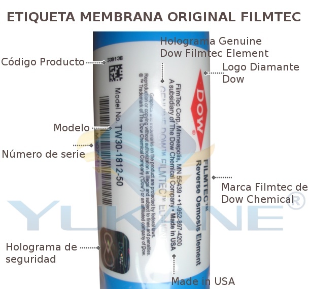 Membrana Osmosis Inversa 50 GPD Filmtec