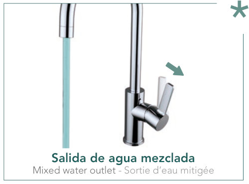 Grifo Ósmosis con Caño Flexible 3 Vias en Una Maneta Clever