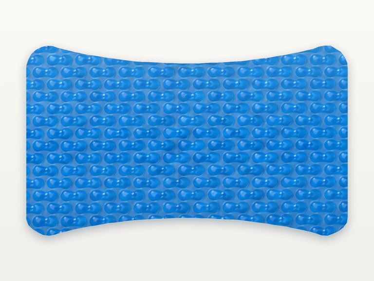 Vista de la configuración final de GeoBubble Manta Térmica de 400 micras para piscinas (m²) para la piscina Trinidad 6 DTP