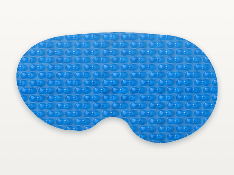 Vista de la configuración final de GeoBubble Manta Térmica de 400 micras para piscinas (m²) para la piscina Delta 5 Multiforma