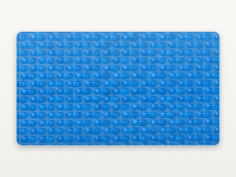 Vista de la configuración final de GeoBubble Manta Térmica de 400 micras para piscinas (m²) para la piscina Rectangular