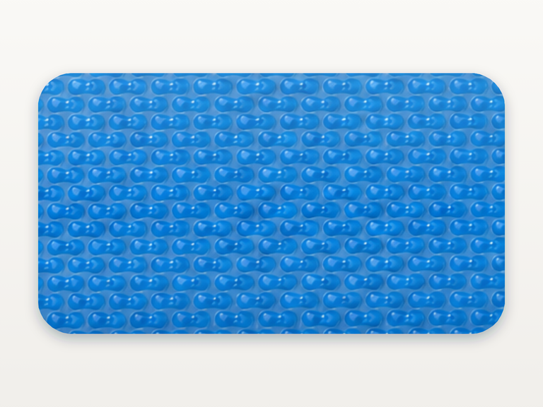 Vista de la configuración final de GeoBubble Manta Térmica de 400 micras para piscinas (m²) para la piscina C-45 Cano