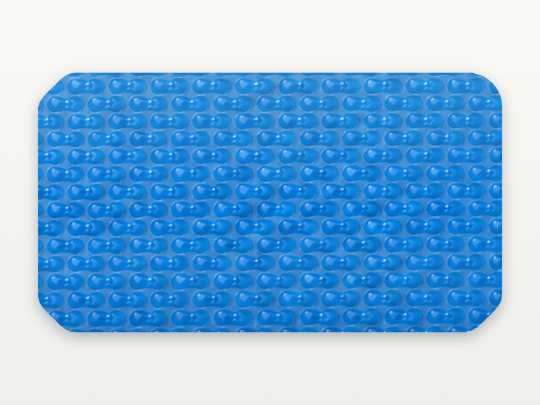 Vista de la configuración final de GeoBubble Manta Térmica de 400 micras para piscinas (m²) para la piscina Canarias CP
