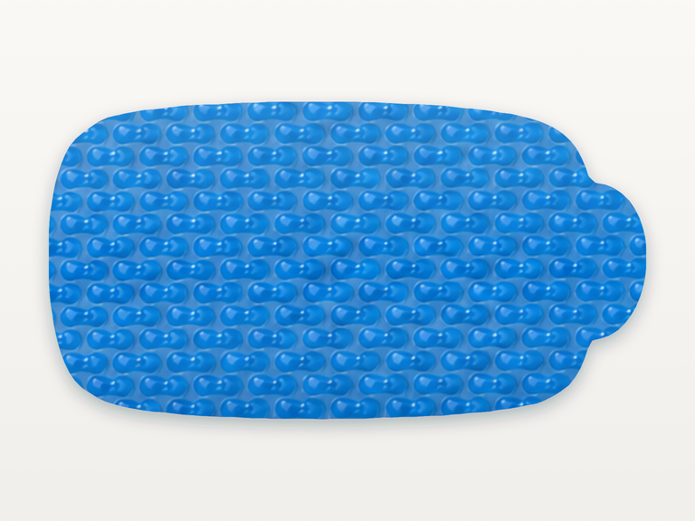 Vista de la configuración final de GeoBubble Manta Térmica de 400 micras para piscinas (m²) para la piscina Góndola Dos CP