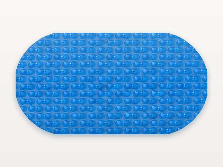 Vista de la configuración final de GeoBubble Manta Térmica de 400 micras para piscinas (m²) para la piscina Faro 8 DTP