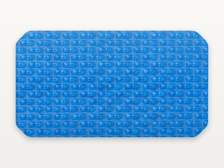 Vista de la configuración final de GeoBubble Manta Térmica de 400 micras para piscinas (m²) para la piscina Maxipool Europa