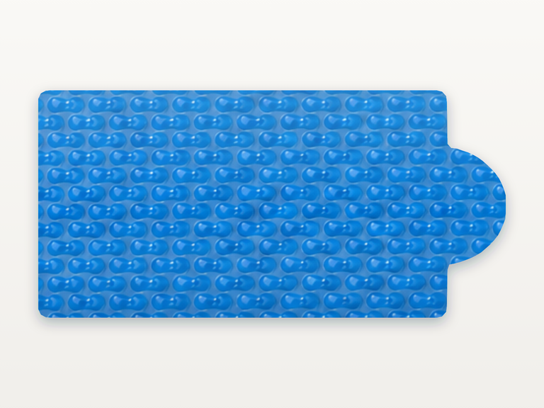 Vista de la configuración final de GeoBubble Manta Térmica de 400 micras para piscinas (m²) para la piscina Rectangular romana redonda B