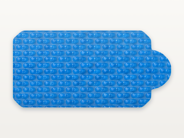 Vista de la configuración final de GeoBubble Manta Térmica de 400 micras para piscinas (m²) para la piscina Romaine A Europa