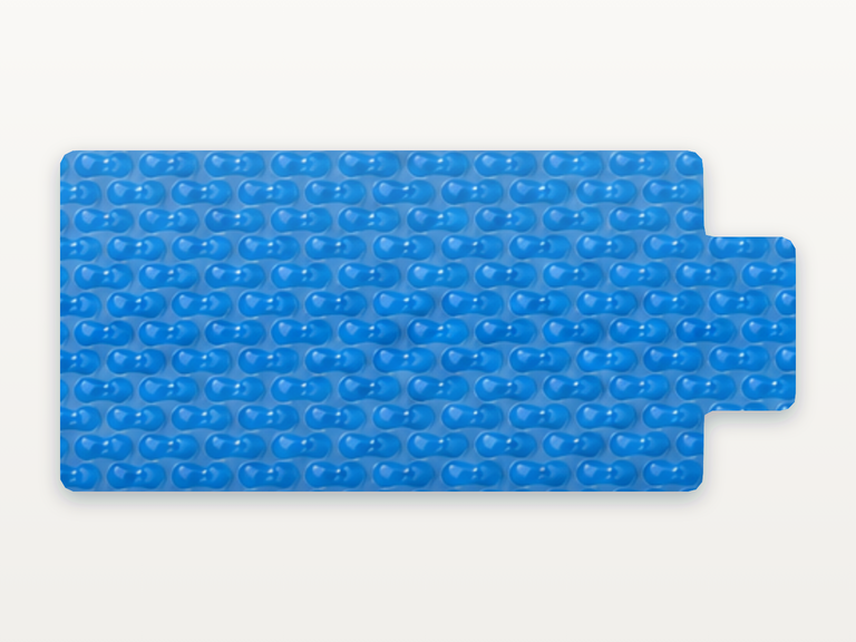 Vista de la configuración final de GeoBubble Manta Térmica de 400 micras para piscinas (m²) para la piscina Rectangular romana cuadrada B