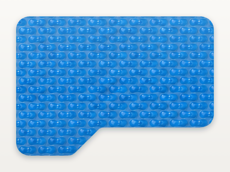 Vista de la configuración final de GeoBubble Manta Térmica de 400 micras para piscinas (m²) para la piscina L-55 Cano