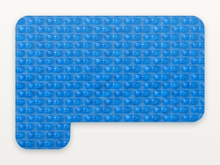 Vista de la configuración final de GeoBubble Manta Térmica de 400 micras para piscinas (m²) para la piscina Formentera 6 SPA DTP