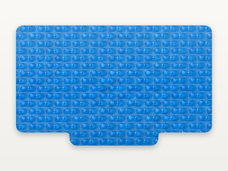 Vista de la configuración final de GeoBubble Manta Térmica de 400 micras para piscinas (m²) para la piscina Sena 6,5 DTP