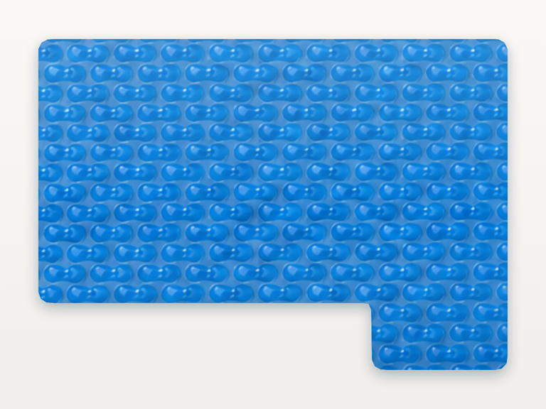 Vista de la configuración final de GeoBubble Manta Térmica de 400 micras para piscinas (m²) para la piscina Compacta 7L Multiforma