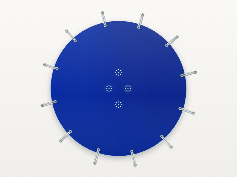 Vista de la configuración final de Cobertor Invierno Azul/Azul 610 g/m² para la piscina Roma 4 Premier