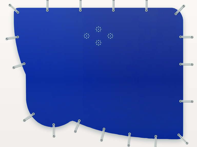 Vista de la configuración final de Cobertor Invierno Azul/Azul 610 g/m² para la piscina Martinica DTP