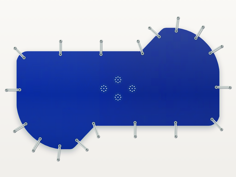 Vista de la configuración final de Cobertor Invierno Azul/Azul 610 g/m² para la piscina Colonia Europa