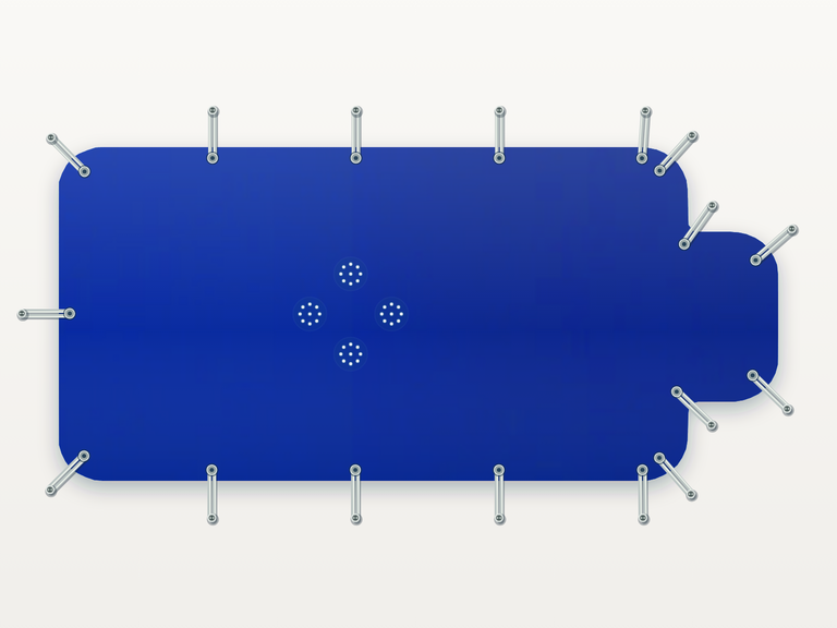 Vista de la configuración final de Cobertor Invierno Azul/Azul 610 g/m² para la piscina Creta DTP