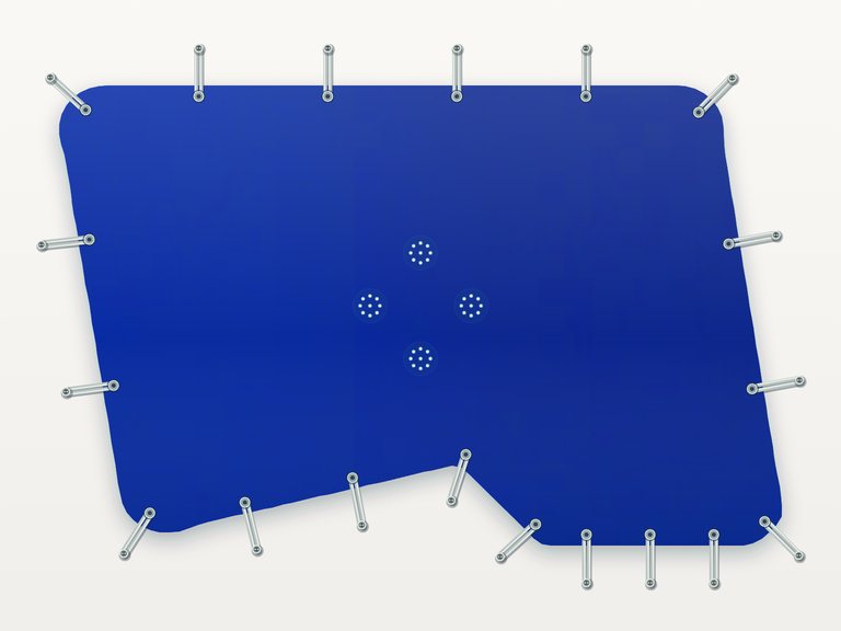 Vista de la configuración final de Cobertor Invierno Azul/Azul 610 g/m² para la piscina Diana Uno CP