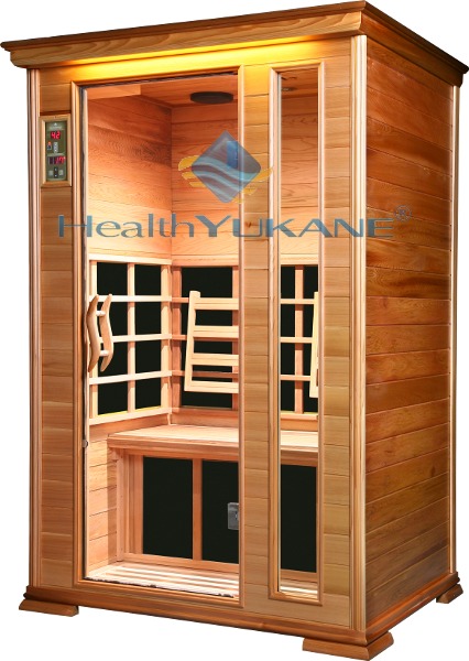 Sauna Calor Infrarrojo 2 plazas con Resistencia Infrarroja de Carbono y Madera Hipoalergénica de Cedro Rojo