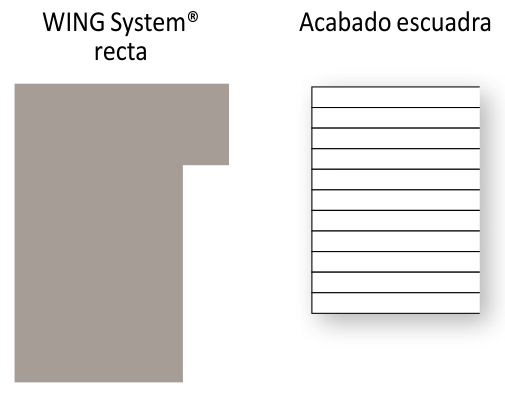 Wing System Escalera Lateral Recta con Base ≤ 1,5m y Profundidad ≤ 1m
